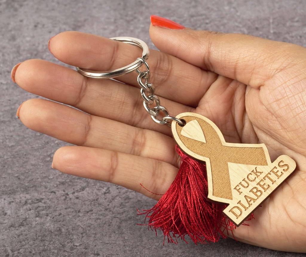 Inkdotpot Забавный брелок Fcuk Diabetes Брелок с гравировкой из дерева Забавный саркастический новинка для взрослых