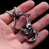 Мода Ретро Двойной Череп Ожерелье Мужская Уникальная Панк Велосипедная Подвеска Хип-Хоп Рок Ювелирные Изделия Подарок