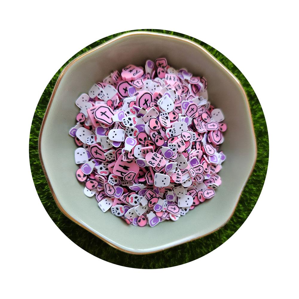 500g/Lot Mixed Halloween Monster Ghost Polymer Clay Slices Sprinkles for DIY Crafts Slime Filling Nails Art Decor