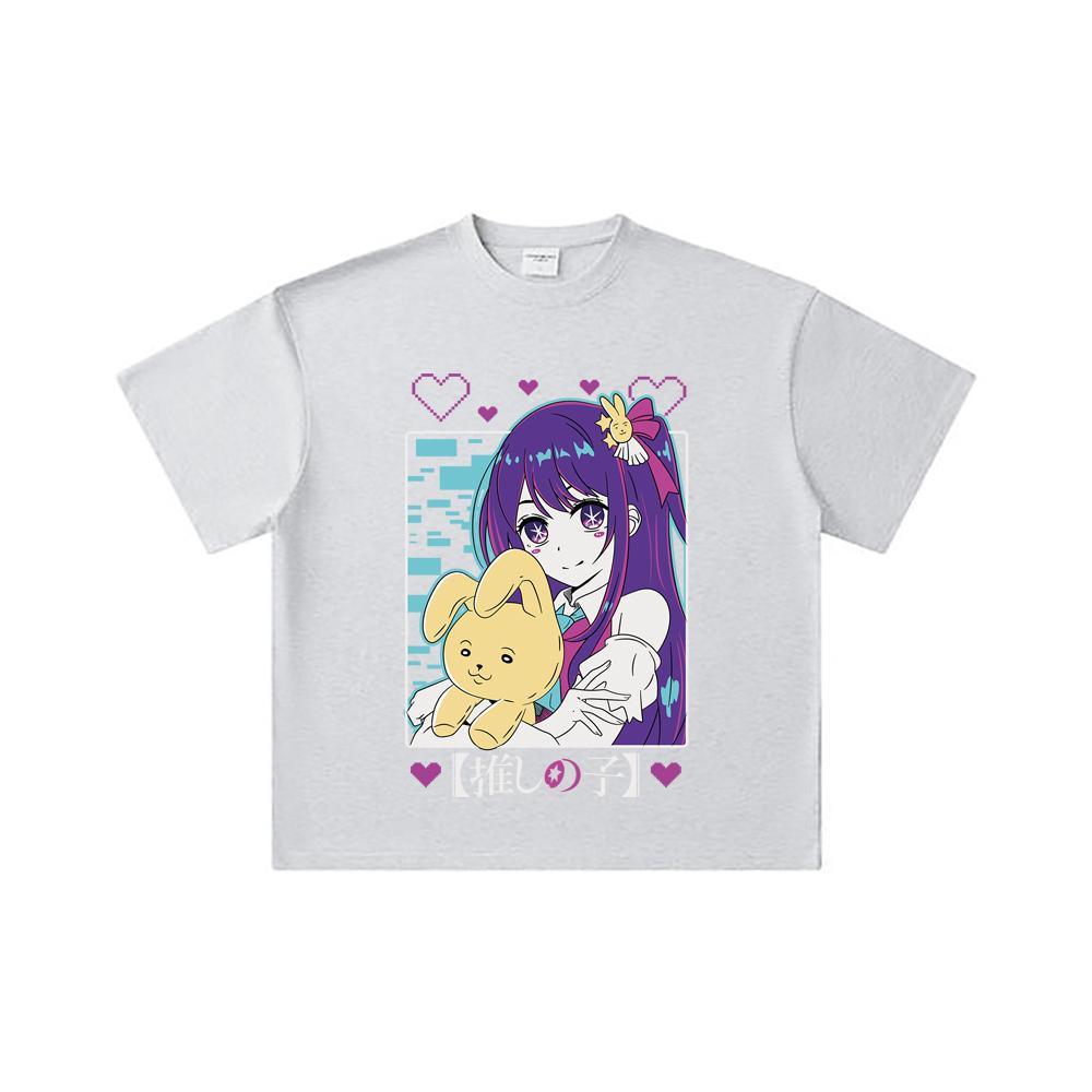 260 GSM Double Yarn 32 Count 100% Cotton Oshi No Ko V3 Print Unisex Heavy Cotton T Shirt… More
