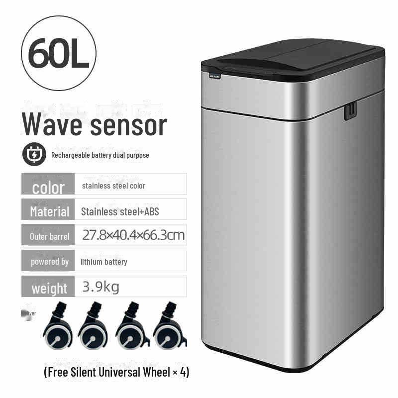Jieanhui Smart Induction Trash Box с крышкой для ванной комнаты, кухни и гостиной - Автоматическая упаковка
