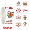 100-500pcs Merry Christmas Sticker , Round Adhesive Decoration Sticker for Cards Envelope Seal Xmas Gift Wraps Box Bags