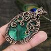 Malachite Gemstone Copper Wire Wrap Jewelry Pendant 3.19
