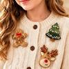 Non Woven Fabric Craft Christmas Felt Embroidery Brooch Kit for Beginners, DIY Decorative Pins Set with Tools, Creative Sewing Projects Handmade