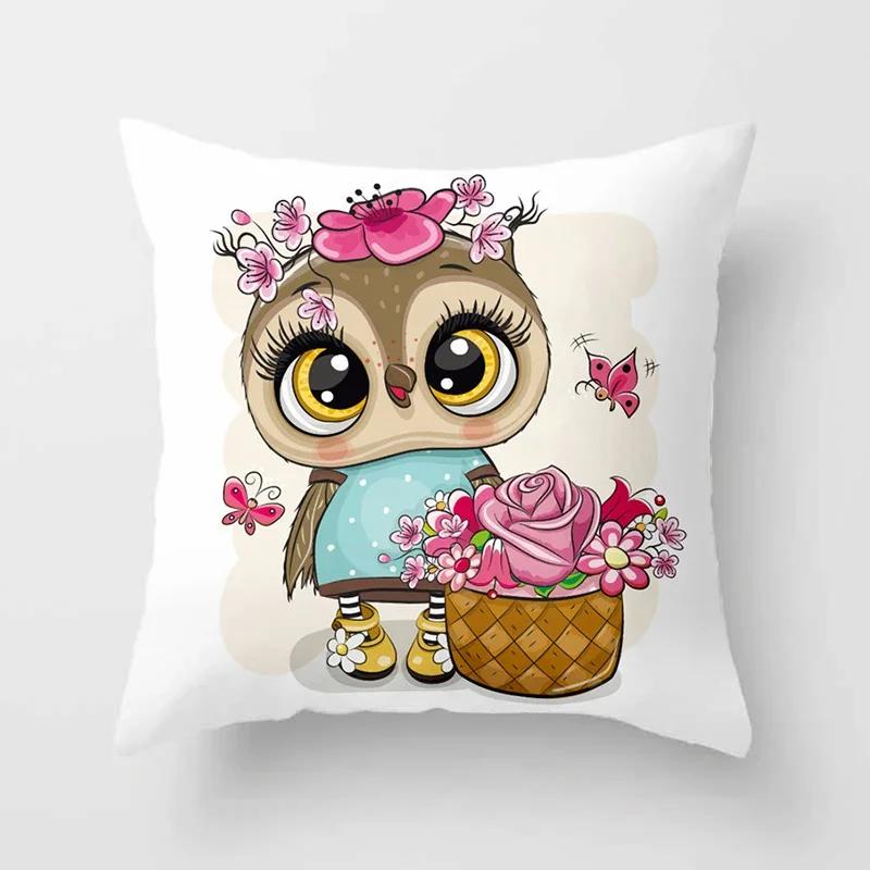 Милые наволочки на подушки с совами  Удобная наволочка x Декоративные подушки для дивана, кровати, машины, пледа, домашнего декора