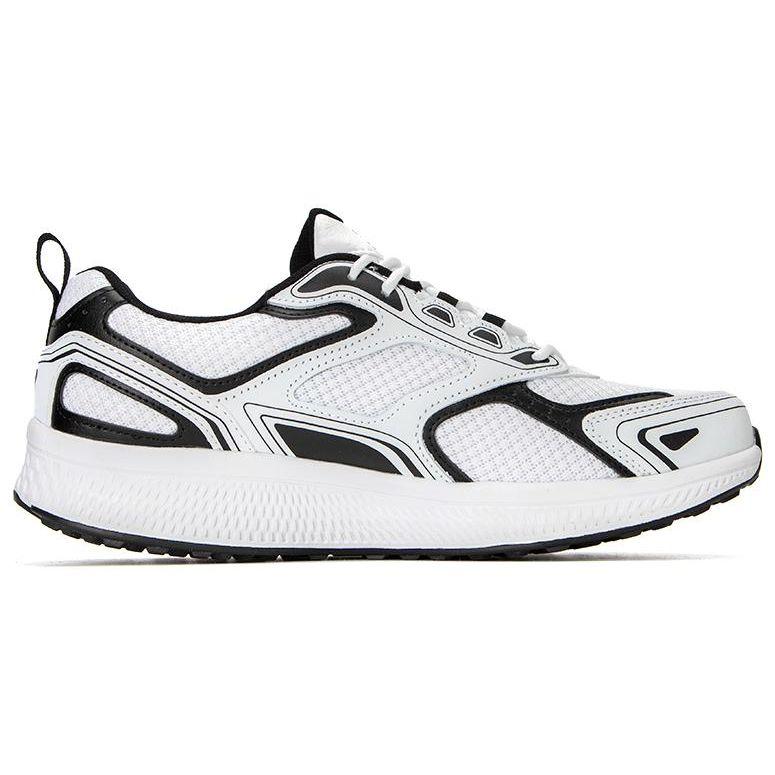 Skechers Go Run Стильные универсальные сетчатые кроссовки из синтетической кожи с низким верхом Мужские кроссовки Белый Черный 220034-WBK