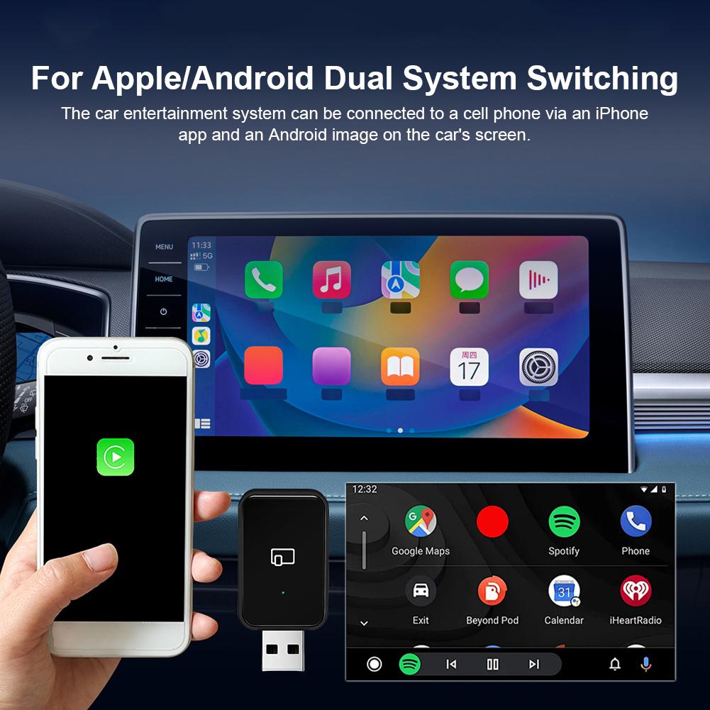 Проводной беспроводной Carplay и Android Auto Mini адаптер Plug and Play Auto Connect для OEM проводных автомобильных систем CarPlay Android Auto