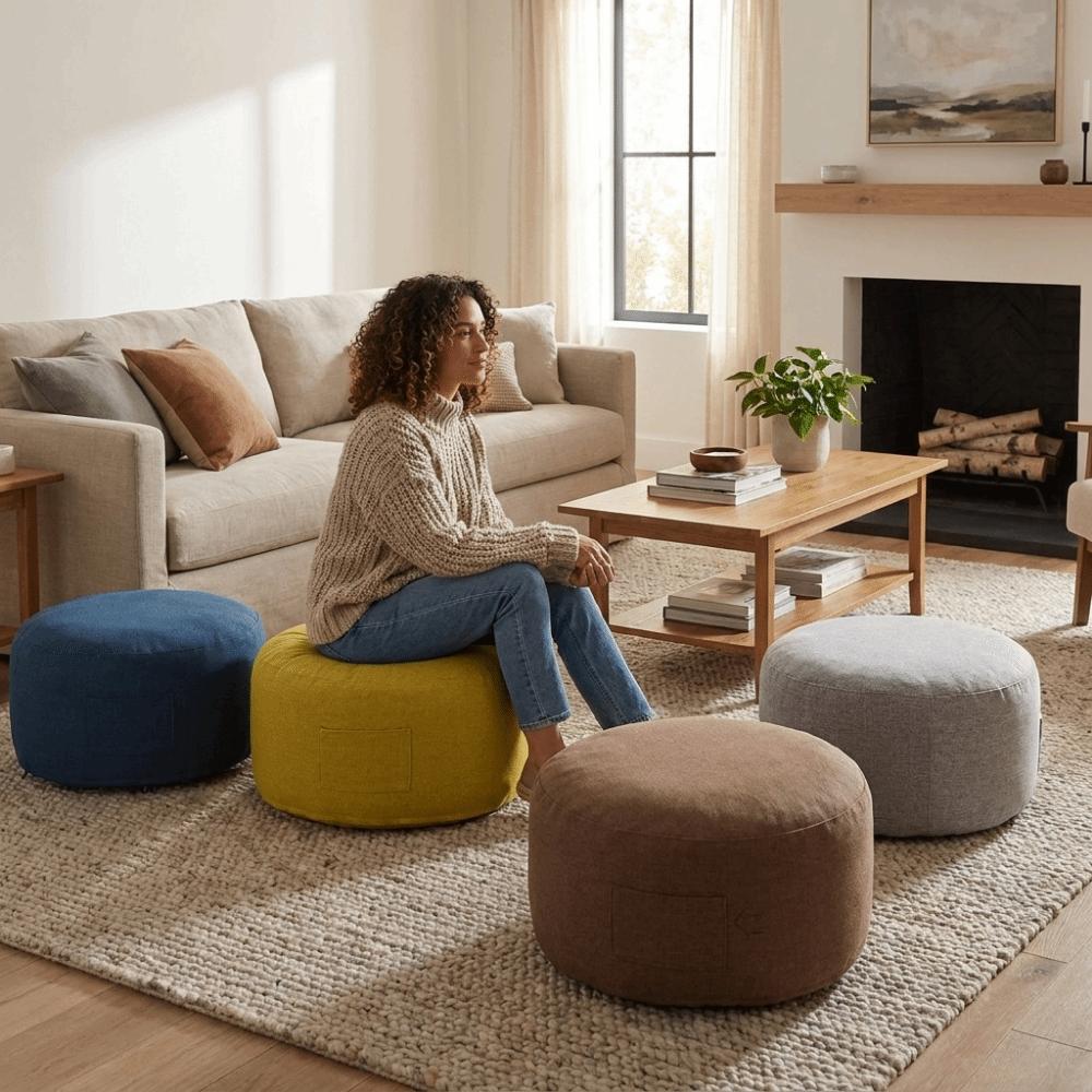 Large Capacity Sofa Stool Cover Unstuffed Storage Leg Bench Clothes Storage Bag Home Use