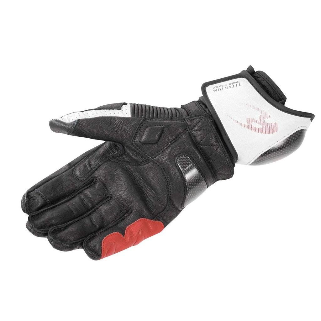 Мотоциклетные перчатки Titanium Racing Gloves 2XL 12969 Натуральная кожа Carbon Stretch Material Titanium для осени [Komine] Белый/красный GK-235 Весна,