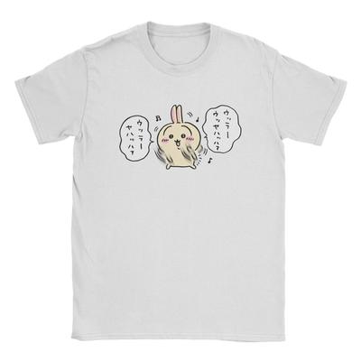 Милые футболки Chiikawa Kawaii, мужские хлопковые хипстерские футболки с круглым воротом и японским дизайном, футболки с коротким рукавом и графическим принтом