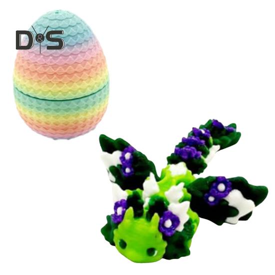 3D-печатное яйцо дракона, красочное яйцо с драконом внутри, шарнирная фигурка дракона, гибкая игрушка-фиджет для детей, наполнители для пасхальной корзины