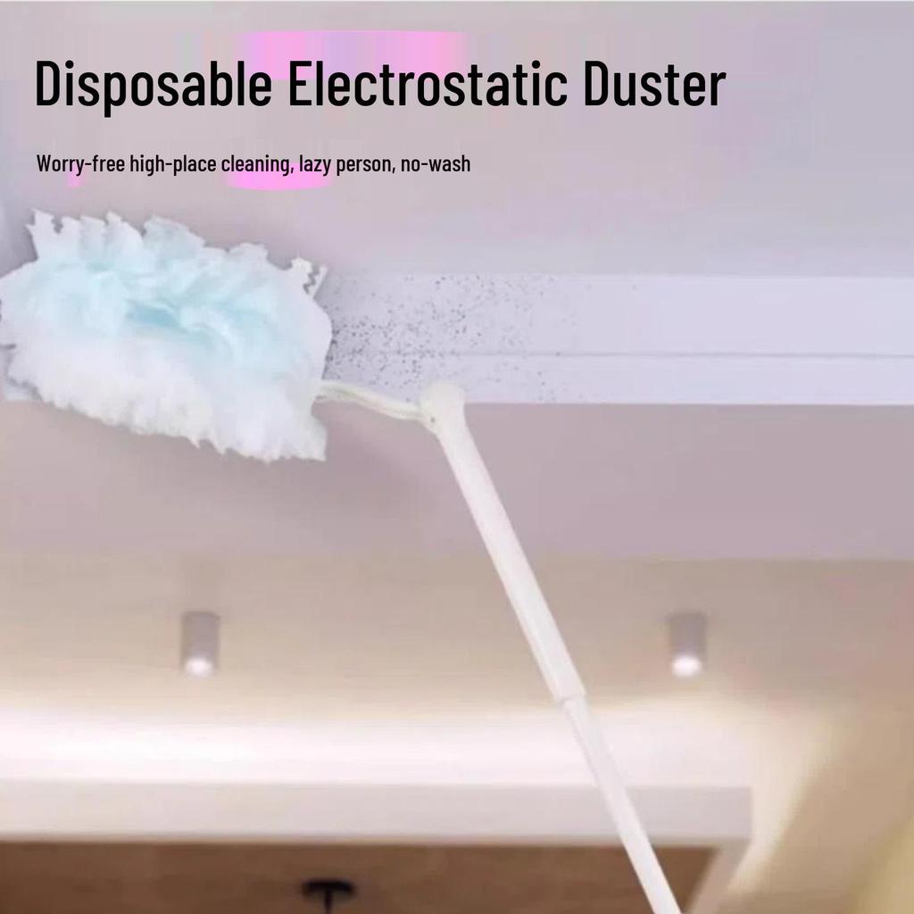 Retractable Chicken Feather Duster for Dust and Ash Removal, Household Static Duster, Extendable, Disposable, Ideal for Under-Bed Cleaning.