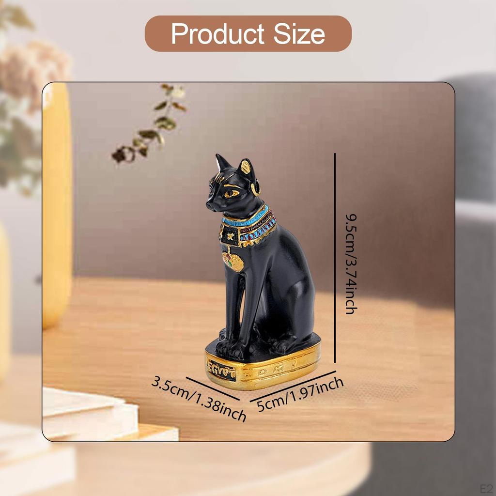Статуэтка кошки Бастет Древнее украшение Смола Настольное украшение Фигурка Скульптура для шкафа