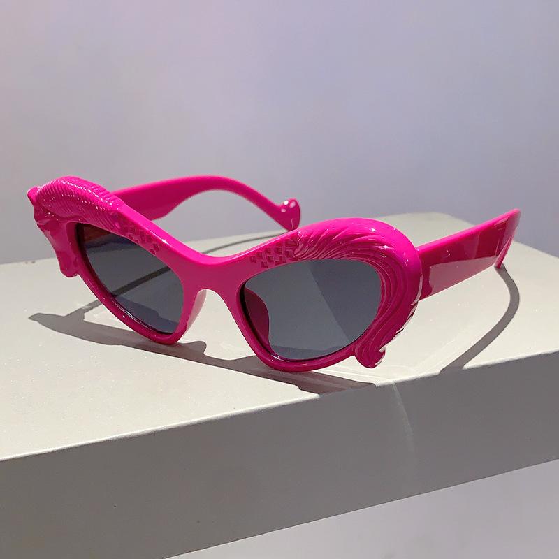 Модные винтажные солнцезащитные очки «кошачий глаз» с оправой в виде лошади для женщин и мужчин, солнцезащитные очки в стиле панк, люксовый брендовый дизайнерский смешной аксессуар