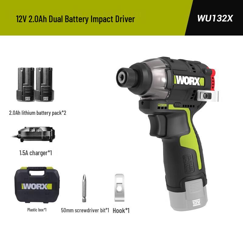 WORX WU132X 12V Brushless Cordless Impact Driver CN plug (adapter included)