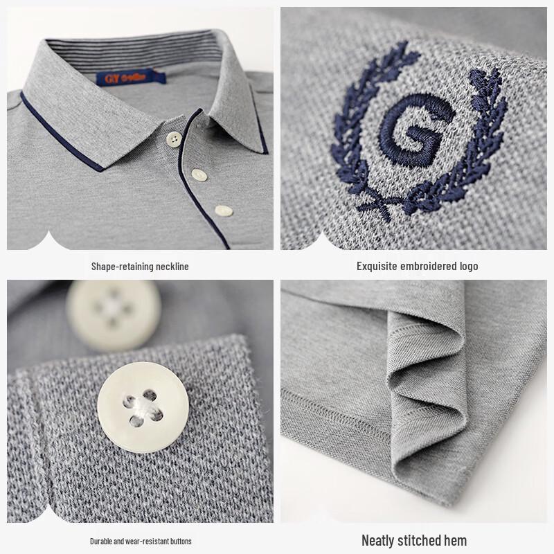 Goldlion Men's Pure Cotton Casual Polo T-Shirt