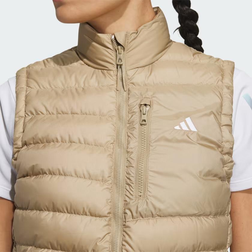 Adidas Solid Color Round Neck Zipper Sleeveless Vest Women Vests Yellow HZ6056