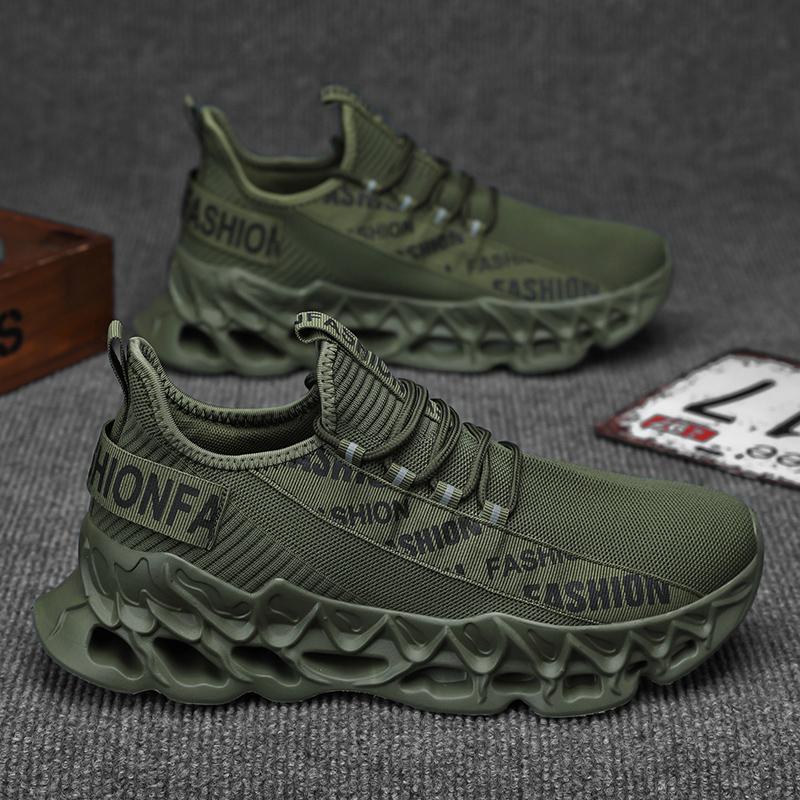 YRZL Shoes Man Lightweight Sneakers for Men Breathable Athletic Shoes Comfortable Walking Shoe Non Slip Black Sports Shoes