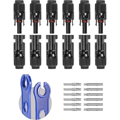 6 пар солнечного разъема (10AWG), 12 шт. адаптер для подключения кабеля солнечной панели, мужской/женский, IP68 1000 В 30 А, 10AWG 12AWG 14AWG, водонепроницаемый