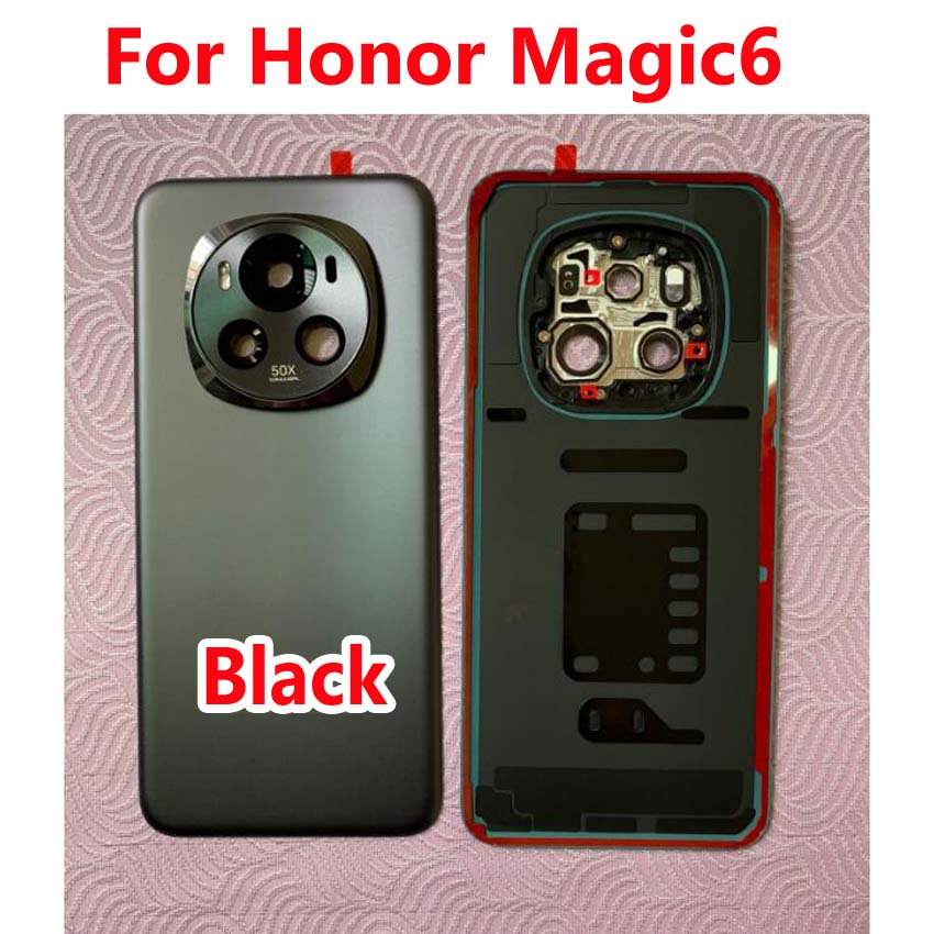Лучшая задняя крышка A+++ для Honor Magic 6 Pro 6pro Magic6 Корпус Аккумулятор Задняя крышка телефона со стеклянной линзой рамки камеры Крышка корпуса телефона