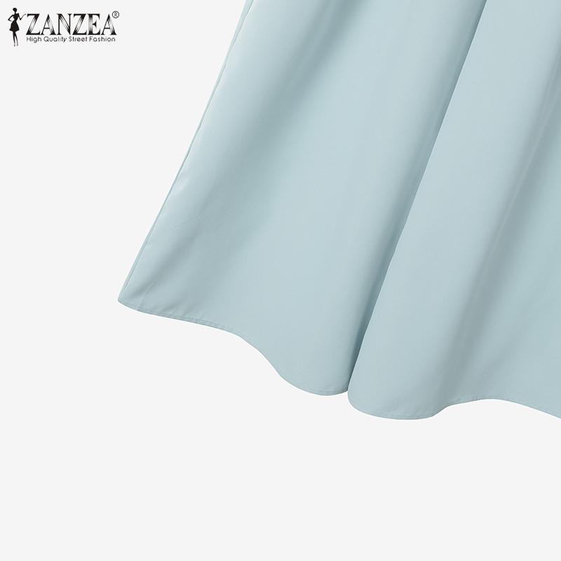 ZANZEA Women Short Sleeve Blouse and Wide Leg Pants Casual Two Piece Suit Sets