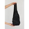 Unisex Black Side Crossover Chest And Waist Bag, Bag With Headphone Usb Port And Mobile Phone Compartment