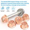 M8 Hexagonal Copper Flashed Exhaust Manifold Nut 10/20PCS Practical New Elbow Nuts High Temperature Nuts Car Fasteners