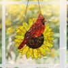 Red Bird Sunflower Acrylic Decoration Indoor Outdoor Garden Yard Window Wall Hanging