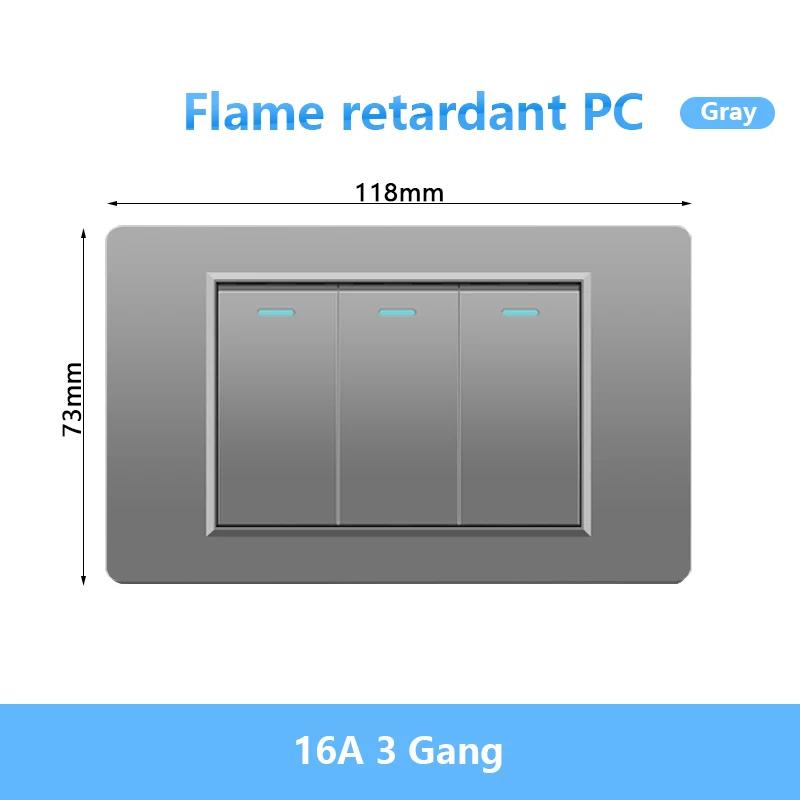 118 Тип Бразилия Корея Австралия США стандартный настенный выключатель света 16A панель ПК питание ВКЛ ВЫКЛ 1/2/3/4/Gang 2Way кнопочный переключатель