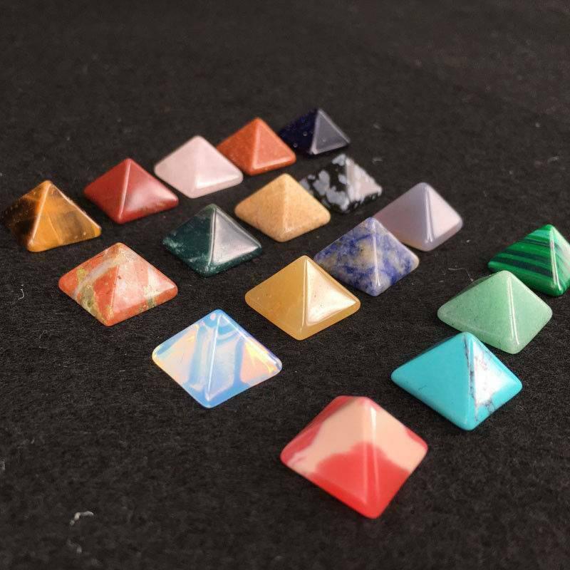 Authentic Natural Quartz Chakra Pyramid Stone Set For Meditation Healing And Spiritual Growth
