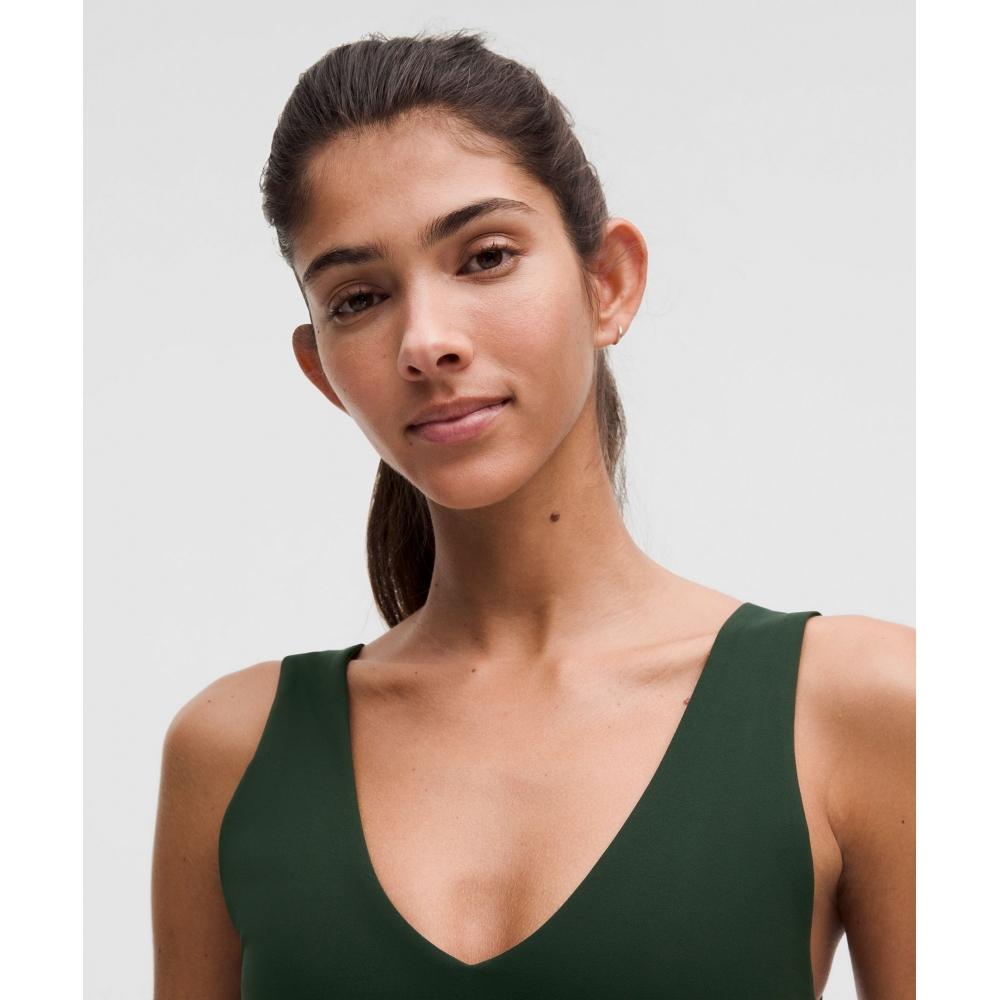 Lululemon Бюстгальтер Align V Neck с легкой поддержкой, чашка AB, зеленый цвет