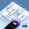 6Ports Multiport USB Charger 35W PD Type-C Mobile Phone Fast Charging Quick Type C Wall Chargers TypeC Hub Adapter EU US Plug