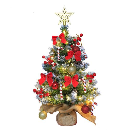 Имитация мини-рождественской елки 45 см Маленькая искусственная рождественская елка с подвесками гирляндами