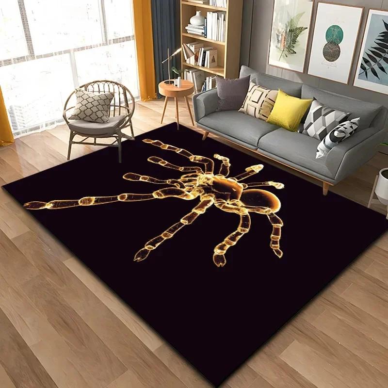 3D Ковер Паук Ползание Животное Ковер Хэллоуин Ужас Мат Коврики Trick or Treat Подростковая Спальня Коврик Фестиваль Домашний Декор Придверный Коврик