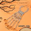 Dark Style Gothic Skeleton Finger Bracelet With Electroplated Alloy For Women Gift