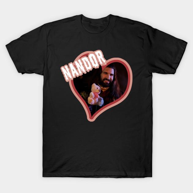Men Black Print T-shirt I Heart Nandor, Relentlessly No-Cut Transfer Paper Print Cotton Tshirt