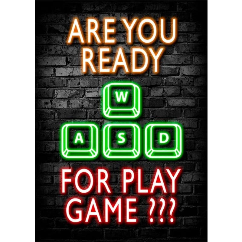 Игровой неоновый холст плакат еда сон игра повтор декор комнаты геймера киберспорт спальня искусство домашний декор подарок живопись настенный декор