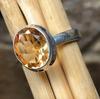 Citrine Ring, Handmade Designer Ring, Statement Ring, Oval Ring, Bezel Ring, Gift For Her, Partywear Ring, Anniversary Gift, Christmas Gift