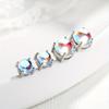Synthetic Moonlight Stone Women's Earrings Blue Light Silver Plated Minimalist Elegance Earrings Couple Jewelry