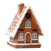 Рождественская миниатюрная статуэтка-домик, настольное украшение со светом, хижина, резиновая деревенская фигурка