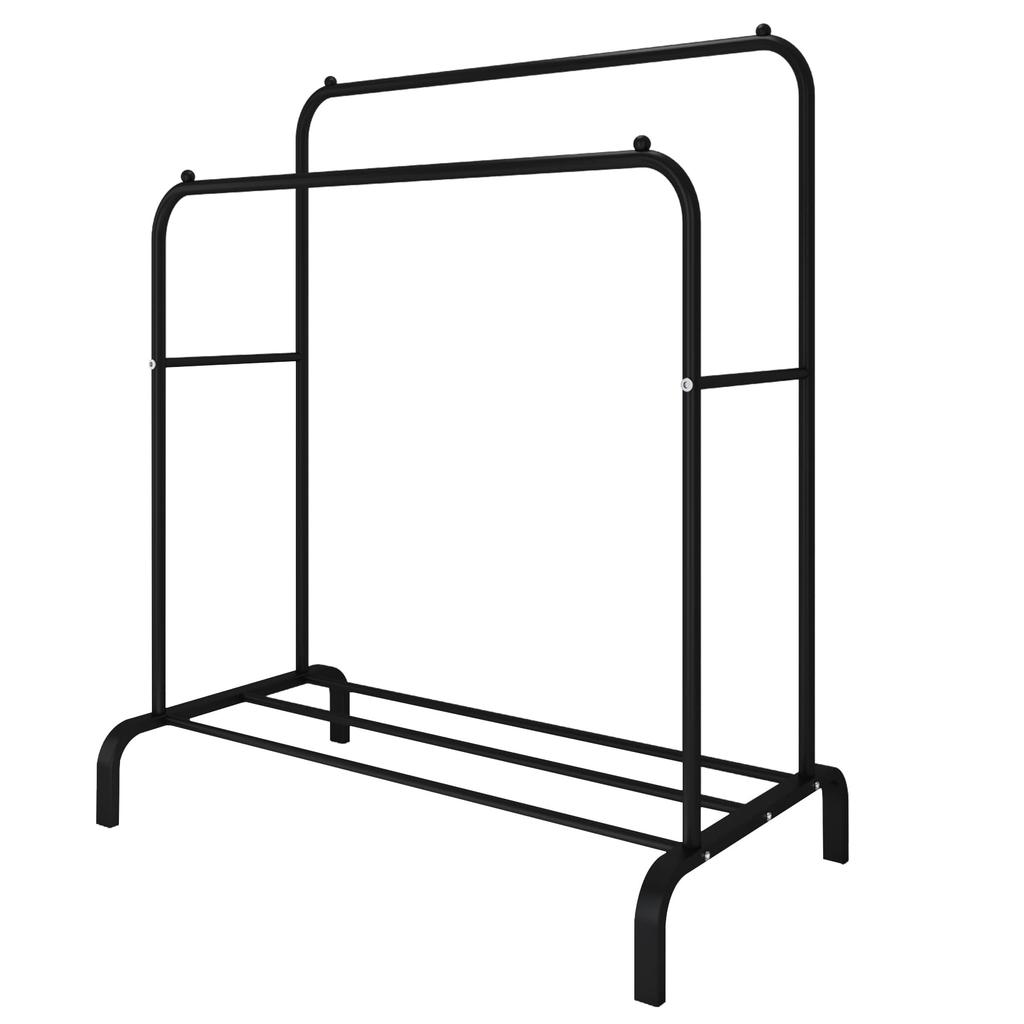UDEAR Garment Rack Freestanding Hanger Double Rod Multifunctional Bedroom Clothes Rack Cm Black 11054150