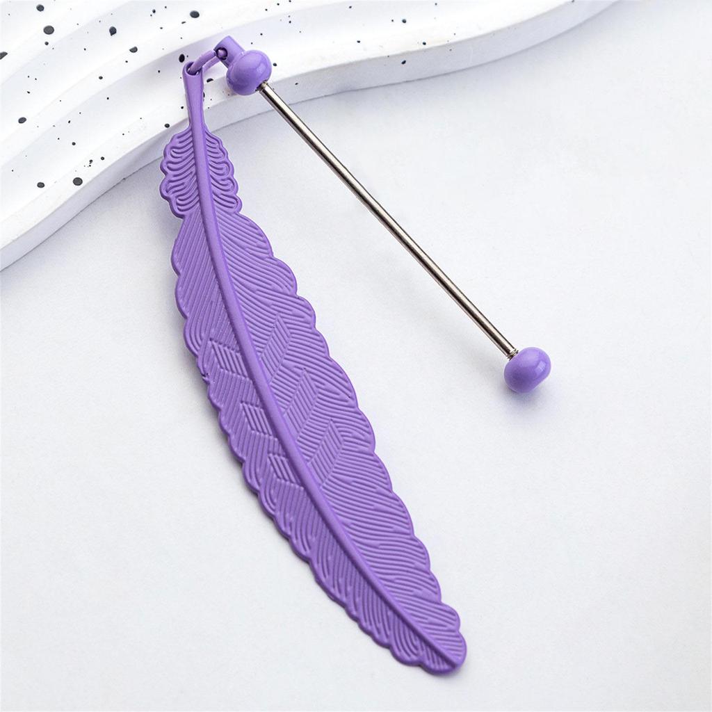 Feather Bookmarks Beadable Book Mark Metal Feather Book Page Holder for Book Lover Reader Teacher Student Gift