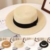 Large Women's Summer Straw Hat British Retro Style Beach Hat Sun Protection Breathable Wide Brim Jazz Soft Sun Hat for Hiking Travel Outings