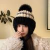 Новая осенне-зимняя теплая плюшевая шапка, вязаная шапка, женская модная шапка с ушками, ветрозащитная шапка