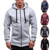 Spring And Autumn New Men's Solid Color Cardigan Hooded Fleece Casual Coat