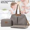 Multiple Compartment Mommy Bag Pram Hanging Diaper Bag with Diaper Changing Pad and Small Bag Large Capacity Handbag