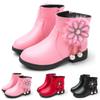 Girls Boots Infant Kids Baby Princess Pearl Floral Leather Shoes Winter Booties