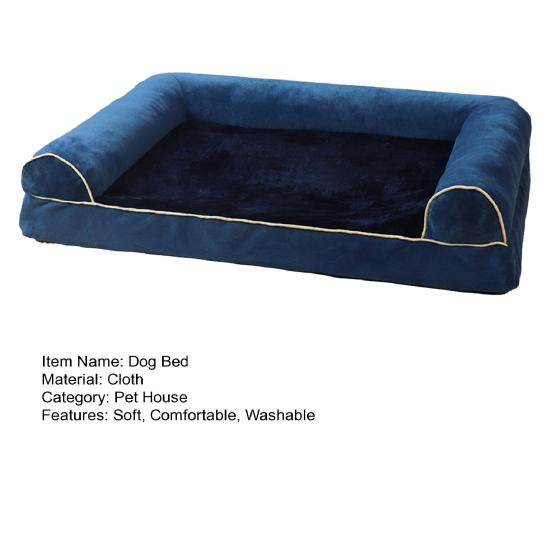 Ортопедическая кровать для собак, большой моющийся диван-кровать для собак, мягкий валик, гнездо для собак, наполнитель из хлопка, теплый диван для домашних животных, для средних и больших собак