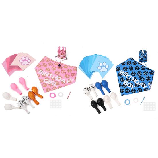 1 Набор Украшение для вечеринки в честь дня рождения питомца Флаг Треугольник Полотенце Шляпа на день рождения Шары