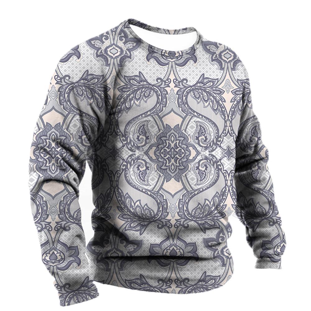 Роскошные социальные рубашки мужские хлопковые футболки футболки с барочной графикой модные 3d футболки уличные толстовки с круглым вырезом повседневная одежда